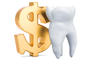 cost of a dental implant, tooth with dollar sign