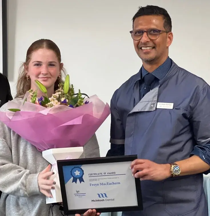 2023 Orthodontic Scholarship recipients holding their award certificates